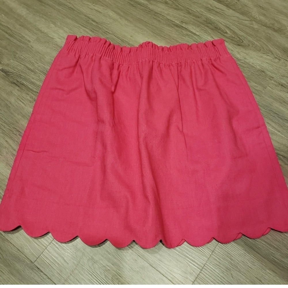J. Crew pink scalloped Sidewalk Skirt